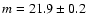 $m=21.9\pm0.2$