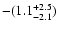 $ \rm -(1.1^{+2.5}_{-2.1})$