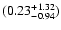 $ \rm (0.23^{+1.32}_{-0.94})$