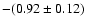 $-(0.92\pm0.12)$