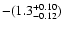 $\rm -(1.3^{+0.10}_{-0.12})$