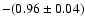 $-(0.96\pm0.04)$
