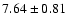 $ 7.64\pm0.81$