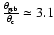 $\frac{\theta_{\rm grb}}{\theta_{\rm c}}\simeq 3.1$