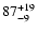 $\rm 87^{+19}_{-9}$