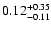 $\rm0.12^{+0.35}_{-0.11}$