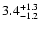 $\rm 3.4^{+1.3}_{-1.2}$