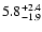 $\rm 5.8^{+2.4}_{-1.9}$