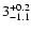 $\rm 3^{+0.2}_{-1.1}$