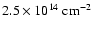 $2.5 \times 10^{14} ~ {\rm cm}^{-2}$