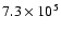 $ 7.3 \times 10^5$