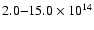 $2.0{-}15.0 \times 10^{14}$