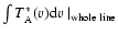 $\int T_{\rm A}^*(v){\rm d}v
\mid_{\rm whole \; line}$