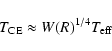 \begin{displaymath}T_{\rm CE}\approx W(R)^{1/4}T_{\rm eff}
\end{displaymath}