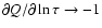 $\partial
Q/\partial\ln\tau\to-1$
