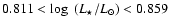 ${ 0.811 < \log~(L_\star/L_\odot) < 0.859}$