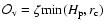 ${\cal O}_{\rm v} = \zeta {\rm min}(H_{\rm p},r_{\rm c})$