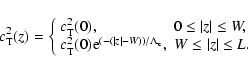 \begin{displaymath}%
c^{2}_{\rm T}(z)=
\left\{ \begin{array}{ll}
c^{2}_{\rm T}(0...
...bda_{\rm c}}, & W \leq \vert z\vert \leq L.
\end{array}\right.
\end{displaymath}