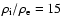 $\rho _{\rm i}/\rho _{\rm e} = 15$