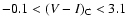 $-0.1 < (V-I)_{\rm C} < 3.1$