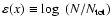 $\varepsilon(x)\equiv\log~(N/N_{\rm tot})$