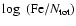 $\log~ ({\rm Fe}/N_{\rm tot})$