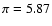 $\pi=5.87$