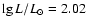 $\lg L/L_{\odot}=2.02$