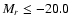 $M_r \le -20.0$
