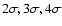 $2 \sigma , 3 \sigma , 4 \sigma $