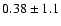 $0.38 \pm 1.1$