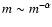 $m \sim m^{-\alpha}$