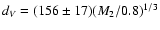 $d_{V}=(156\pm 17)(M_2/0.8)^{1/3}$