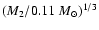$(M_2/0.11~M_\odot)^{1/3}$