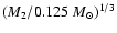 $(M_2/0.125~M_\odot)^{1/3}$