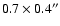 $0.7 \times 0.4''$