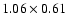 $1.06 \times 0.61$
