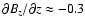 $\partial B_z/\partial z\approx - 0.3$