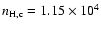 $n\sb{\rm {H,c}}=1.15\times10\sp 4$