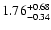 $\rm 1.76_{-0.34}^{+0.68}$