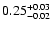 $\rm0.25_{-0.02}^{+0.03}$
