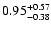 $\rm0.95_{-0.38}^{+0.57}$