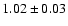 $1.02\pm 0.03$