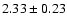 $2.33\pm 0.23$