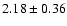$2.18\pm 0.36$