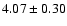 $4.07\pm 0.30$