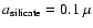 $a_{\rm silicate}=0.1~ \mu$