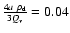 $\frac{4a~\rho_{\rm d}}{3Q_\nu} = 0.04$