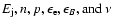 $E_{\rm j}, n,
p, \epsilon_{\rm e}, \epsilon_B, {\rm and}~ \nu$