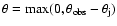 $\theta=\max(0,\theta_{\rm obs}-\theta_{\rm j})$